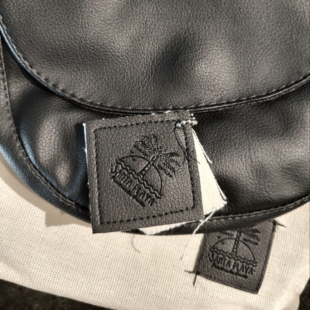 Santa Playa brand new black leather cross body purse